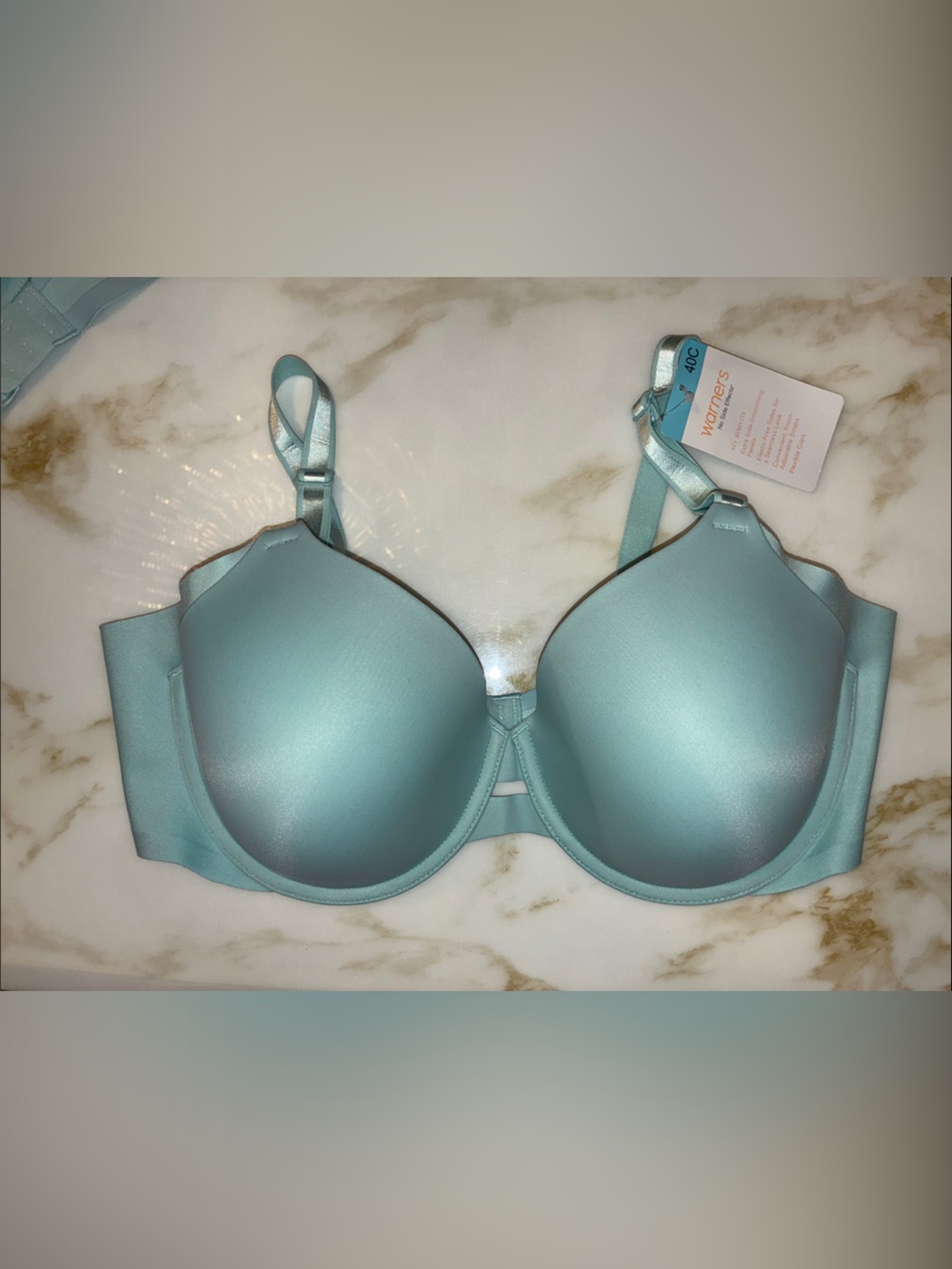 Warner's Aqua Light Blue Seamless T-Shirt Bra
